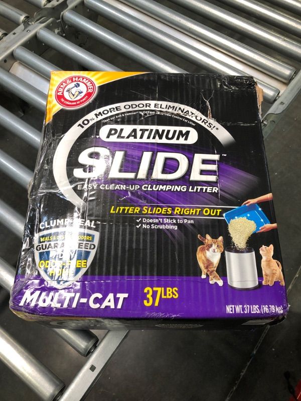 Photo 1 of Arm & Hammer Litter Platinum Slide Multi-Cat Cat Litter, 37-lb box