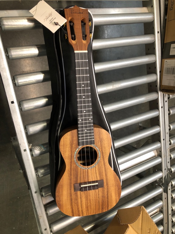 Photo 4 of Caramel Concert Ukulele, CC207-23 inch KOA Acacia Wood Ukelele for Adults Beginners Kit with Carbon String, Digital Tuner, Strap 23" Concert Dark Acacia