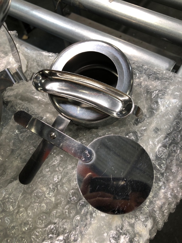 Photo 3 of Kook Stainless Steel Chafing Dish Buffet Set, with Glass Viewing Lid and Built-In Lid Holder, Round Food Warming Tray, For Parties, Dinners and Catering, 4.5 Qt 1