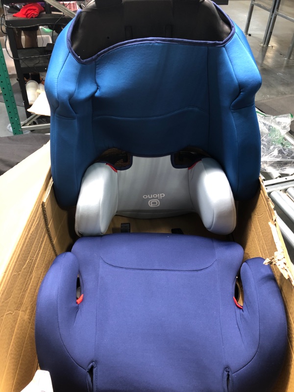 Photo 4 of Diono Cambria 2 XL 2022, Dual Latch Connectors, 2-in-1 Belt Positioning Booster Seat, High-Back to Backless Booster with Space and Room to Grow, 8 Years 1 Booster Seat, Blue NEW! Blue