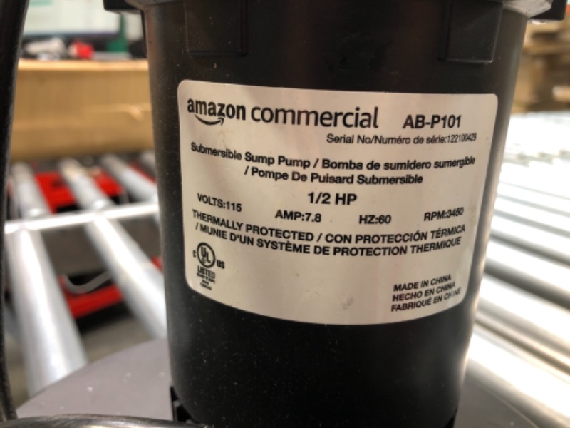 Photo 5 of AmazonCommercial 1/2 HP Thermoplastic Submersible Sump Pump with Tethered Float Switch 1/2 HP split capacitor motor