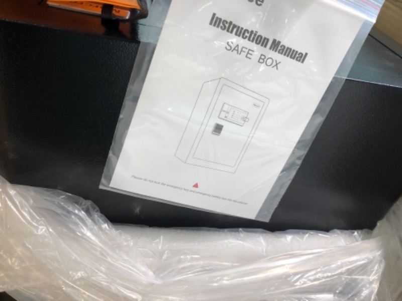 Photo 1 of Marcree Biometric Fingerprint Safe, 2.6 Cub Fingerprint Safe with Voice Prompt and Fireproof Waterproof Money Bag, Fireproof Safe with Touch Screen Keypad, Dual Warning for Money Documents Valuables