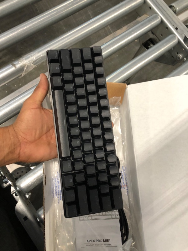 Photo 2 of SteelSeries Apex Pro Mini Mechanical Gaming Keyboard – World’s Fastest Keyboard – Adjustable Actuation – Compact 60% Form Factor – RGB – PBT Keycaps – USB-C (Renewed) Apex Pro mini Wired