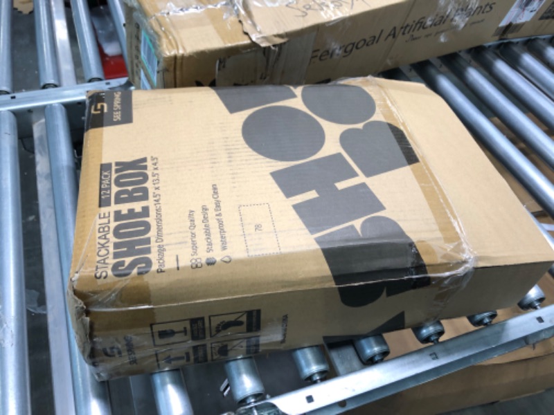 Photo 1 of SEESPRING 12 Pack Shoe Storage Box, Clear Plastic Stackable Shoe Organizer for Closet, Space Saving Foldable Shoe Sneaker Containers Bins Holders