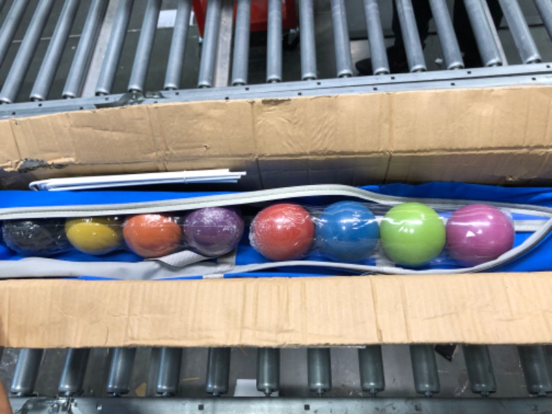 Photo 1 of SpeedArmis 8 Players Croquet Set with 32In Regulation | 28In Standard Size Rubber Wood Mallets, Colored PE Ball, Wickets, 21In End Stakes - Lawn Backyard Game Set for Teens/Adults/Family