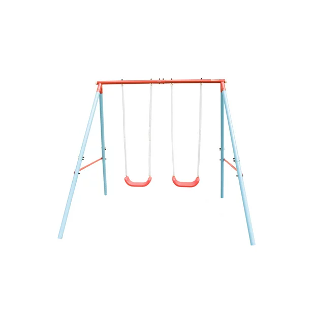 Photo 1 of HooKung Swing Sets for Backyard , Heavy Duty Metal Swing Frame Saucer Swing,a Frame Metal Swing Set with 2 Swing Seats for Indoor and Outdoor Activities
