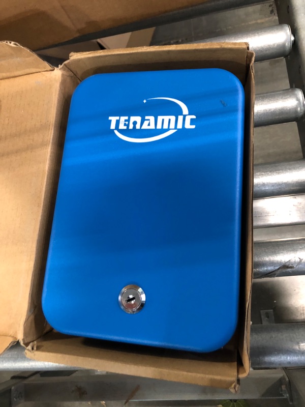 Photo 2 of Tenamic Pistol Safe, Portable Travel Gun Safe, Solid Steel Handgun Lock Box for Home, Gun Safes for Car, Blue