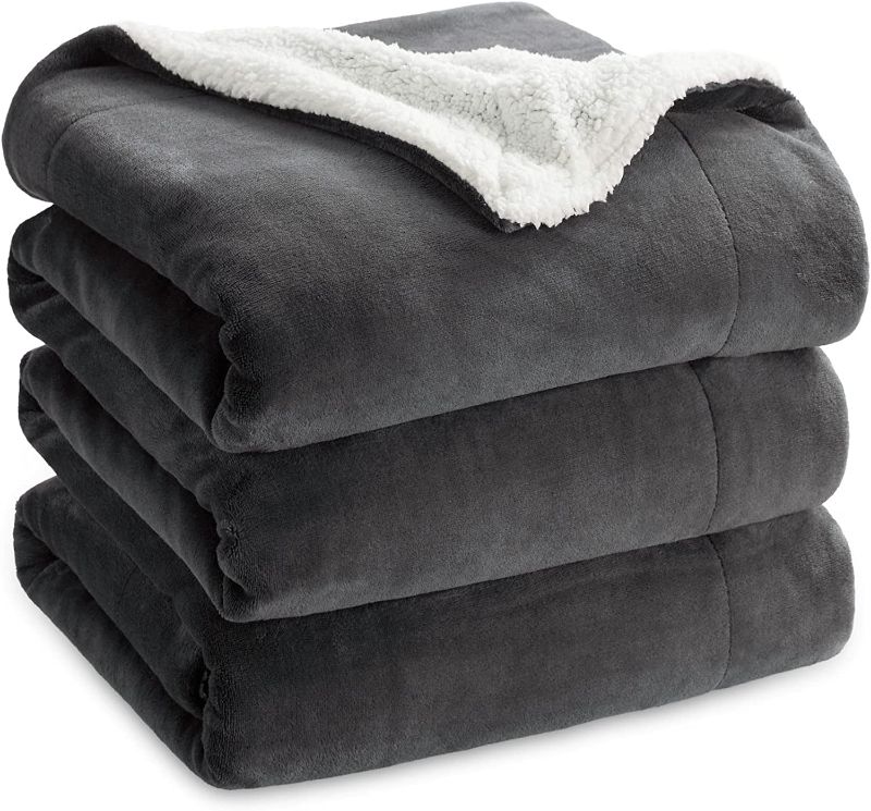 Photo 1 of BLACK WHITE FLUFFY WEIGHTED BLANKET FULL SIZE