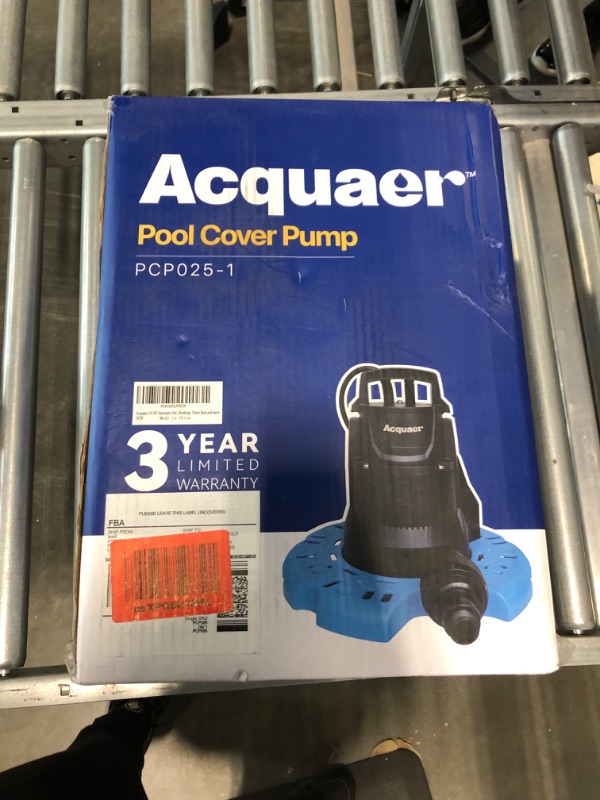 Photo 4 of Acquaer 1/4 HP Automatic Swimming Pool Cover Pump, 115 V Submersible Pump with 3/4” Check Valve Adapter & 25ft Power Cord, 2250 GPH Water Removal for Pool, Hot Tubs, Rooftops, Water Beds and more