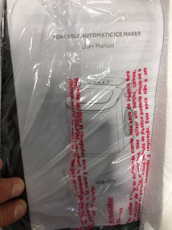 Photo 2 of Countertop Ice Maker, Portable Ice Maker Machine with Handle, 9 Bullet-Shaped Ice Cubes Ready in 6 Mins, 26Lbs/24H, Self-Cleaning Function with Ice Scoop and Basket for Home/Kitchen/Party (Black) 26 Lbs/24 H Classic Black 1