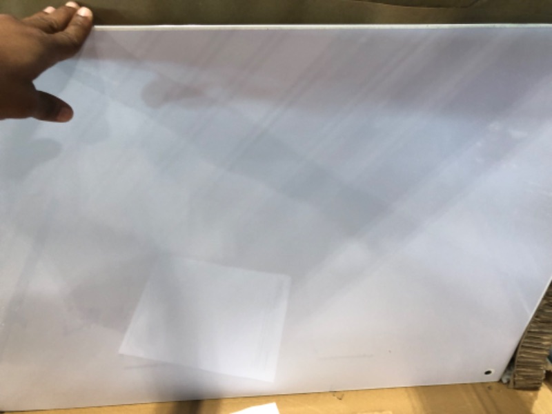Photo 1 of Magnetic Glass Dry Erase Board - 36 x 24 Inches Wall Mounted Glass Whiteboard, Large Frameless Glass White Board for Office, Home & School, TSJ OFFICE White 36*24