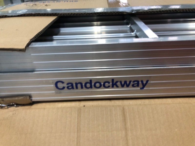 Photo 5 of Candockway 6FT Portable Wheelchair Ramps Holds Up to 800 lbs Lightweight Threshold Folding Ramp for Doorway with 14" Wider Non-Slip Platform Handicap Ramps for Steps, Stairs, Curbs