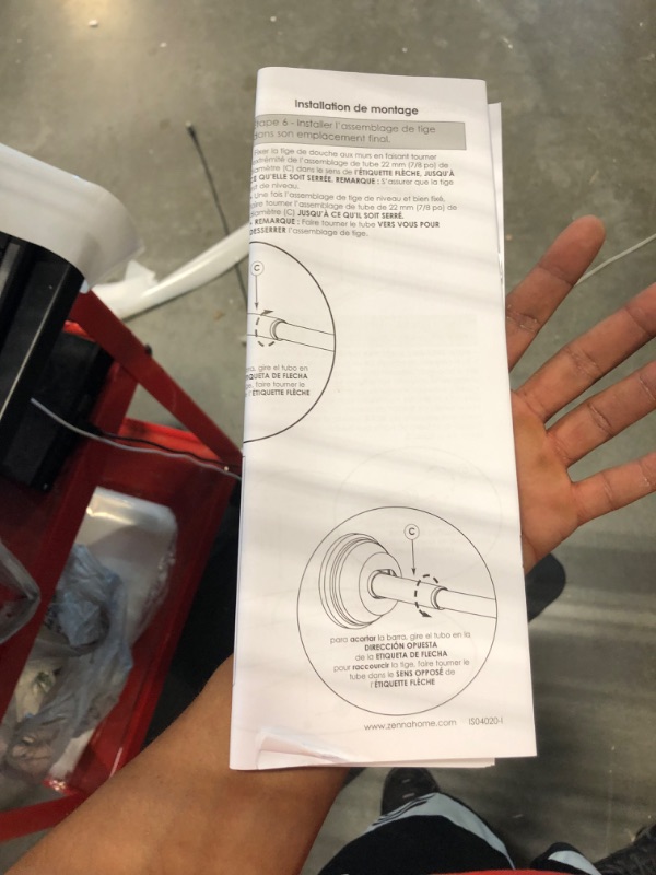 Photo 3 of Zenna Home E40S2ALBN NeverRust Rustproof Dual Mount Curved Stall Shower Rod, 32" to 40", Brushed Nickel Rustproof Tension or Permanent Mount Rod 32" - 40" stall sized Brushed Nickel