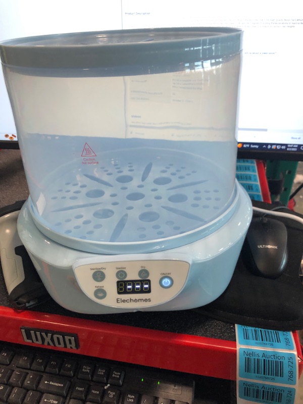 Photo 1 of Baby Bottle Warmer and Dryer, Elechomes Electric Steam Warmer, Up to 10 Bottles, Super Large Capacity 600W Fast Bottle Warmer with LED Display, Auto Shut Off, BPA-Free