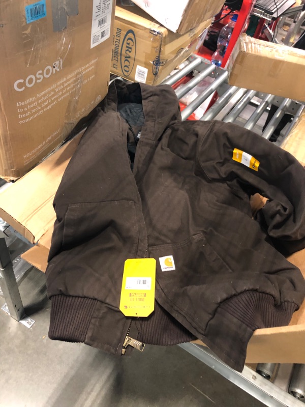 Photo 2 of Carhartt Men's Washed Duck Insulated Active Jacket-Dark Brown-Large Tall