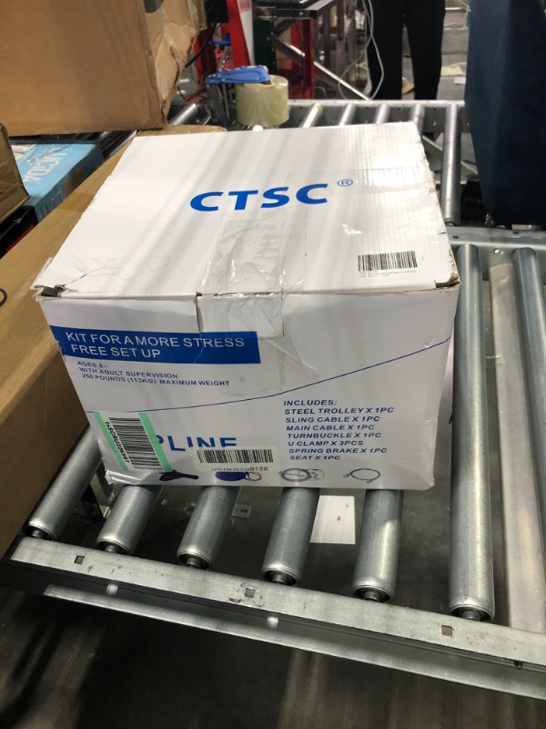 Photo 1 of CTSC 75FT 95FT 110FT 250FT Zipline Kit with Stainless Steel Spring Brake and Seat 95 FT Blue