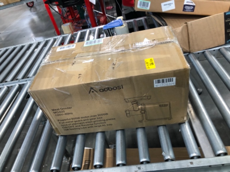 Photo 1 of AAOBOSI Electric Meat Grinder ?3000W Max ?Heavy Duty Stainless Steel Meat Mincer with 3 Grinding Plates, 3 Sausage Stuffer Tubes & Kubbe Attachments,Easy One-Button Control silver+black