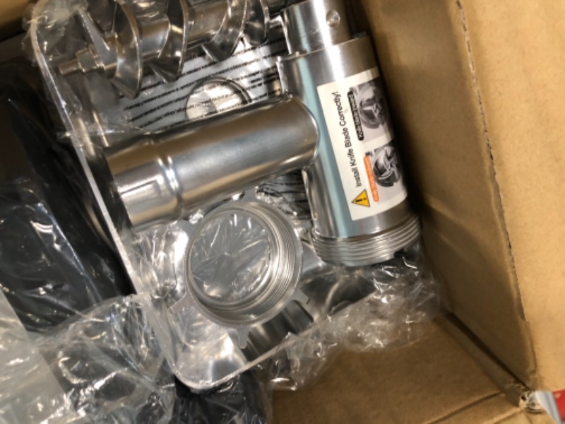 Photo 1 of AAOBOSI Electric Meat Grinder ?3000W Max ?Heavy Duty Stainless Steel Meat Mincer with 3 Grinding Plates, 3 Sausage Stuffer Tubes & Kubbe Attachments,Easy One-Button Control silver+black