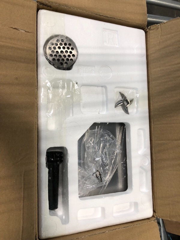 Photo 1 of AAOBOSI Electric Meat Grinder ?3000W Max ?Heavy Duty Stainless Steel Meat Mincer with 3 Grinding Plates, 3 Sausage Stuffer Tubes & Kubbe Attachments,Easy One-Button Control silver+black