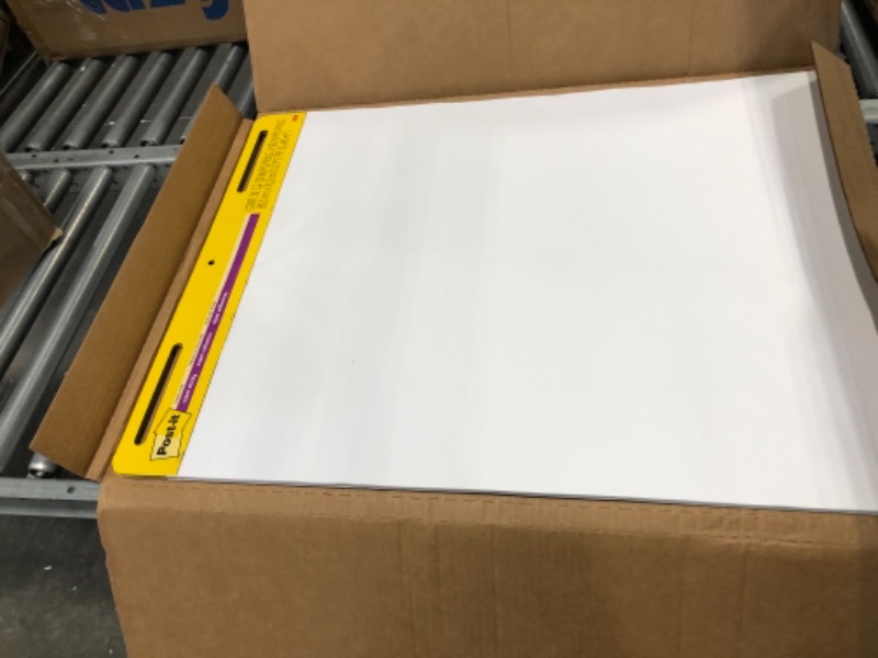 Photo 2 of Post-it Easel Pad, 20 in x 23 in, White, 20 Sheets/Pad, 2 Pads/Pk, Mounts to surfaces with Command Strips included (566) 2 Pack Pad