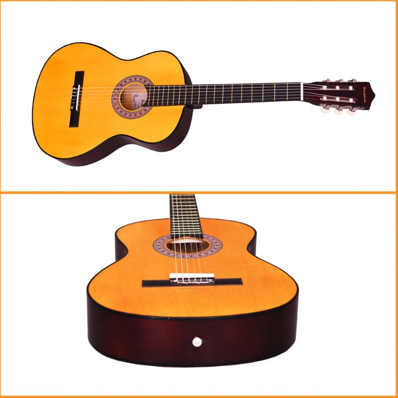 Photo 1 of Classical Guitar Kit 30/39 Inch With Bag Capo Strings Picks Tuner Black Yellow Guitarra For Beginners Home-schooling CGT301
