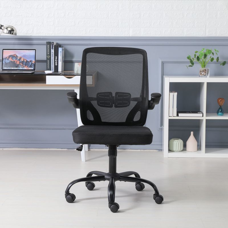 Photo 1 of GIVENUSMYF Modern Simple Office Chair, Computer Chair Home, Ergonomic Bow Seat Staff Mesh Chair Conference Chair (Mesh Black)
