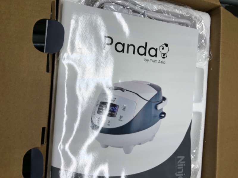 Photo 4 of YumAsia Panda Mini Rice Cooker With Ninja Ceramic Bowl and Advanced Fuzzy Logic (3.5 cup, 0.63 litre) 4 Rice Cooking Functions, 4 Multicooker functions, Motouch LED display - 120V (White and Grey)