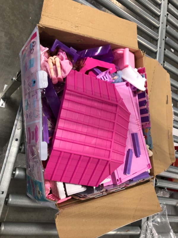 Photo 1 of Doll House, Dollhouse w/ Furniture - Pink / Purple Girl Toys | 4 Stories, 11 Rooms w/ 2 Princesses, Slide, Lights, Gifts for 3 4 5 6 7 8 9 10 Year Old Girls Toys(27.6" x 26.8" x 35.8")