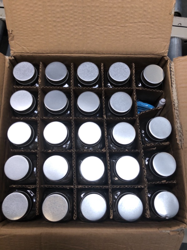 Photo 1 of AOZITA 24 Pcs Glass Spice Jars with Spice Labels - 8oz Empty Square Spice Bottles - Shaker Lids and Airtight Metal Caps - Chalk Marker and Silicone Collapsible Funnel Included 8 oz