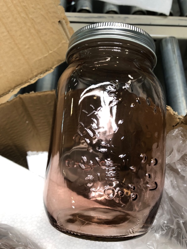Photo 2 of Amzcku 32 oz Rose-Pink Mason Jars with Lids, 4 Pack Wide Mouth Quart Canning Jar, Safe For Storage, Canning, Pickling, Preserving, Fermenting, DIY Crafts & Decor rose pink 32 oz