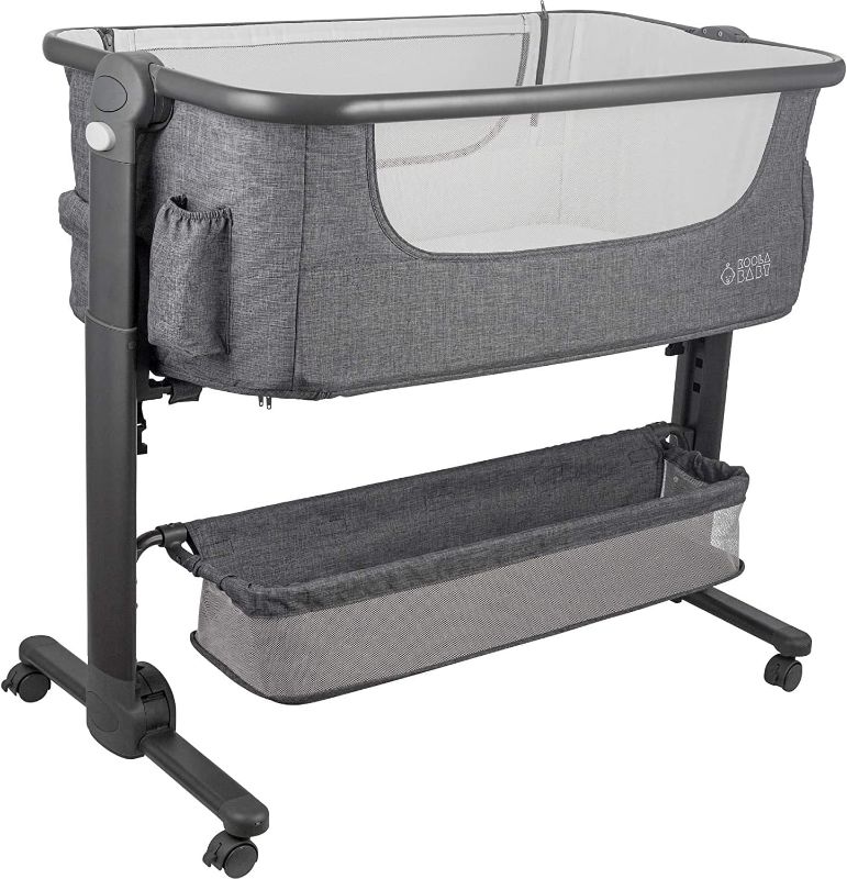 Photo 1 of Baby Bassinet, Bedside Sleeper for Baby, Easy Folding Portable Crib with Storage Basket for Newborn, Bedside Bassinet, Comfy Mattress/Travel Bag Included