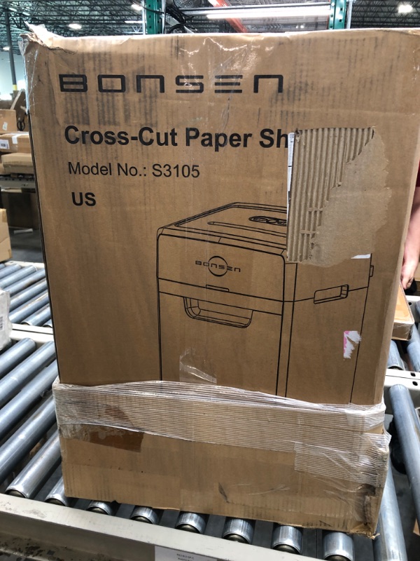 Photo 4 of BONSEN Heavy Duty Paper Shredder, 24-Sheet Cross-Cut Shredder, 40-Min Continuous Running Time, Commercial Grade Shredder for Office, 9-Gallon Big Basket, 55dB Super Quiet, P-4 High Security (S3105)