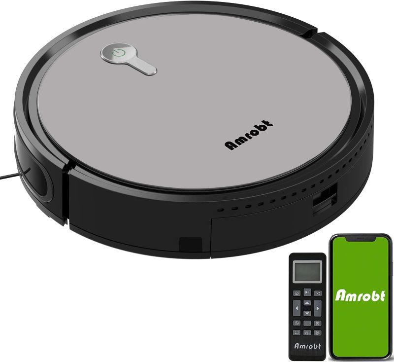 Photo 1 of Amrobt Robot Vacuum Cleaner, 2.4Ghz Wi-Fi APP/Alexa/Remote Control Robotic Vacuum, GYRO Logical Navigation, Self-Charging, 120Min Runtime