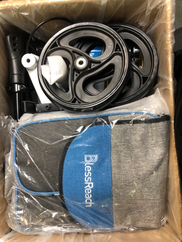 Photo 1 of BlessReach Steerable Knee Walker Deluxe Medical Scooter for Foot Injuries Adult Compact Crutches (WB-2105 Blue)…