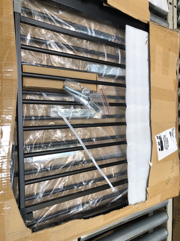 Photo 1 of 29.3"-46" Wide Auto Close Safety Baby Gate, Yacul Pressure Mount Child Gate, 30" Tall, Easy Walk Thru Dog Gate for House, Stairs, Doorways, with 3 Extensions 2.75", 2.75", 8.25", Black