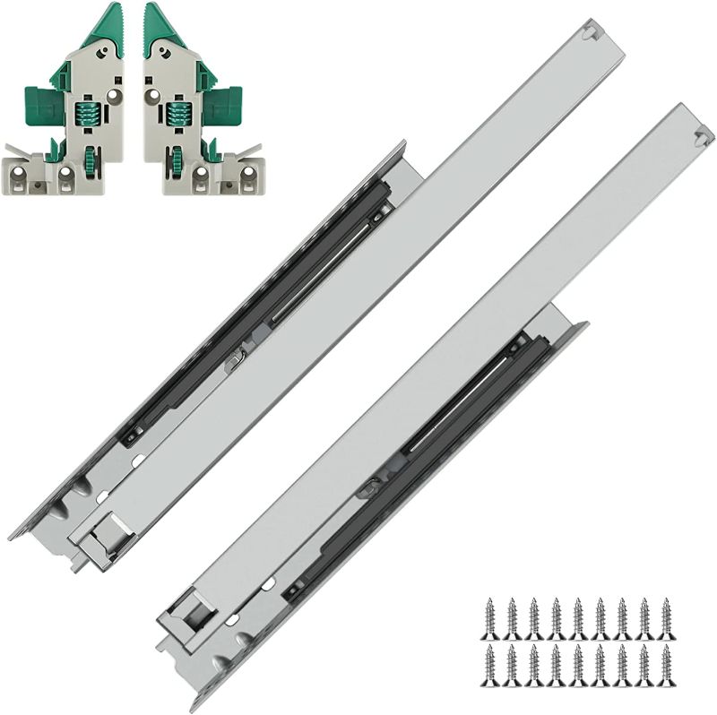 Photo 1 of 6 Pair 22 Inch Undermount Drawer Slides Soft Closing Full Extension Drawer Slides, LONTAN Undermount Drawer Runners Cabinet Drawer Slides - 100lb Capacity Rails