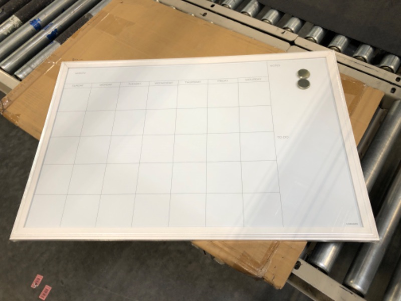 Photo 1 of U Brands Magnetic Dry Erase Calendar Board, 20 x 30 Inches, White Wood Frame (2075U00-01) 30'' x 40'' Board
