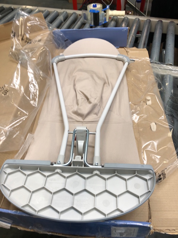 Photo 1 of BABYBJÖRN Bouncer Balance Soft, Cotton/Jersey, Beige/Gray Cotton/Jersey Beige/Gray
