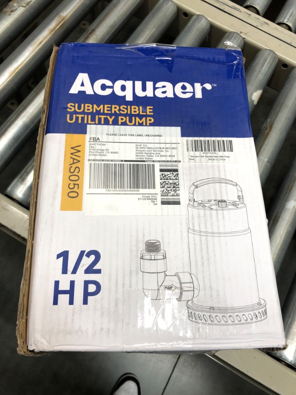 Photo 2 of Acquaer 1/2HP Submersible Utility Pump, 3030GPH Stainless Steel Sump Pump, Water Removal for Basement Hot Tub Pool Cover Draining, 30ft Cord