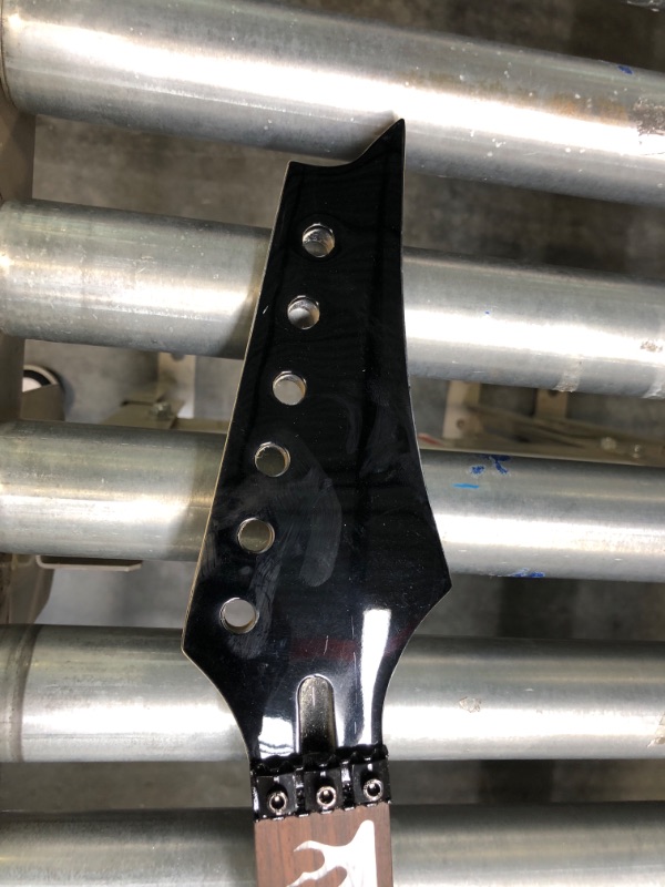 Photo 1 of 24fret 14° Electric Guitar Neck Canadian Maple Electric Guitar Rosewood Fretboard Inlaid with Flame Notes (IBA red flame)