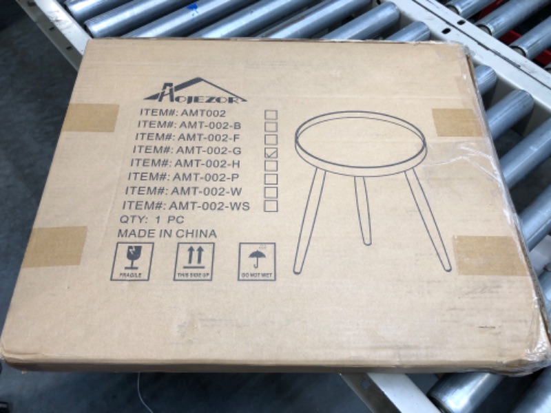 Photo 1 of AOJEZOR Side Table,Gold End Table Ideal for Any Room-Side Tables Living Room,Side Tables Bedroom,Gold Plant Stand for Balcony,Side Tables Metal Structure for Indoor & Outdoor,Gold Tray with 3 Legs