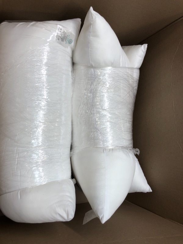 Photo 1 of Acanva Decorative Throw Pillow Inserts for Sofa, Bed, Couch and Chair, Square Euro Sham Form Stuffer with Premium Polyester Microfiber, 2 Count (Pack of 1), White White 26" L x 26" W