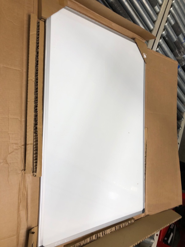 Photo 3 of Amazon Basics Magnetic Dry Erase White Board, 36 x 24-Inch Whiteboard - Silver Aluminum Frame 24" x 36" Magnetic, Aluminum Frame