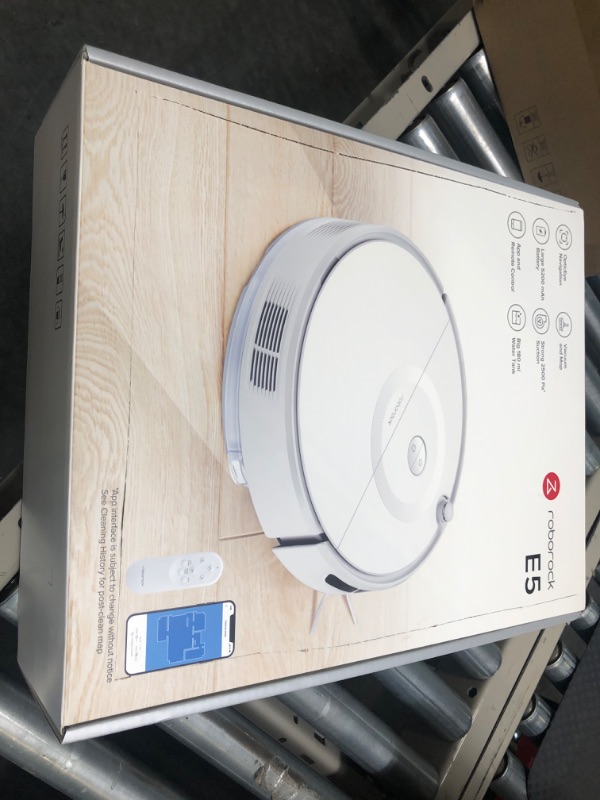 Photo 1 of roborock E5 Mop Robot Vacuum Cleaner, 2500Pa Strong Suction, Wi-Fi Connected, APP Control, Compatible with Alexa, Ideal for Pet Hair, Carpets, Hard Floors (White) E5Mop White