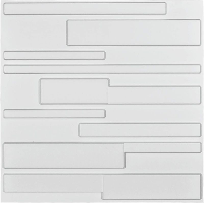 Photo 1 of 
Art3d White Wall Panels Brick Design 3D Wall Panels, White, 12 Tiles 32 Sq Ft