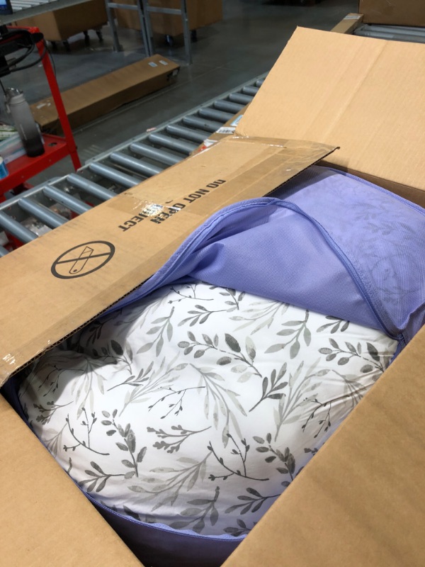 Photo 1 of Boppy Total Body Pregnancy Pillow Gray Scattered Leaves