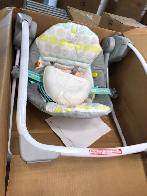 Photo 2 of Bright Starts Whimsical Wild Portable Compact Automatic Deluxe Baby Swing with Music and Taggies, Newborn and up