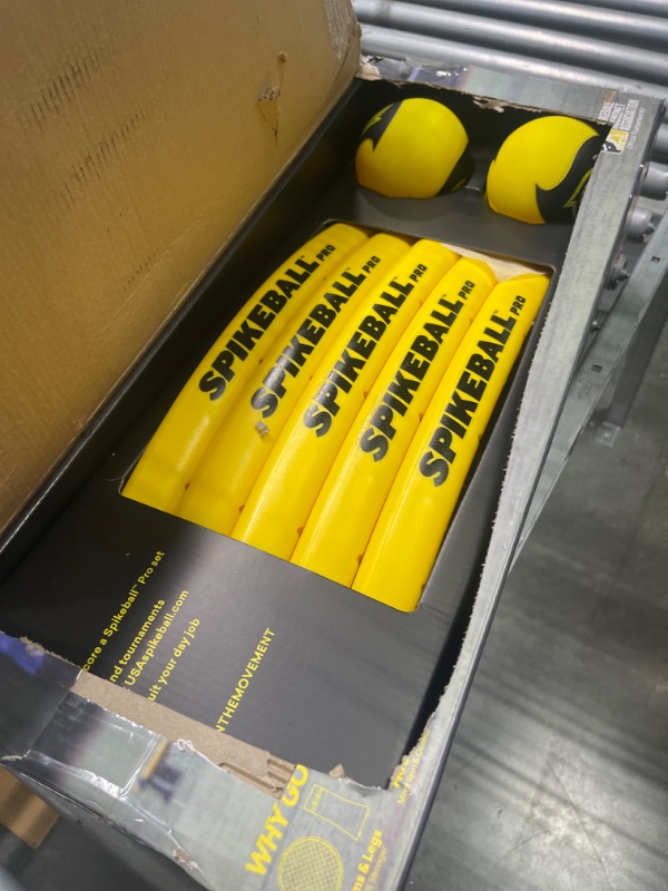 Photo 3 of Spikeball Pro Kit (Tournament Edition) - Includes Upgraded Stronger Playing Net, New Balls Designed to Add Spin, Portable Ball Pump Gauge, Backpack - As Seen on Shark Tank TV Black & Yellow