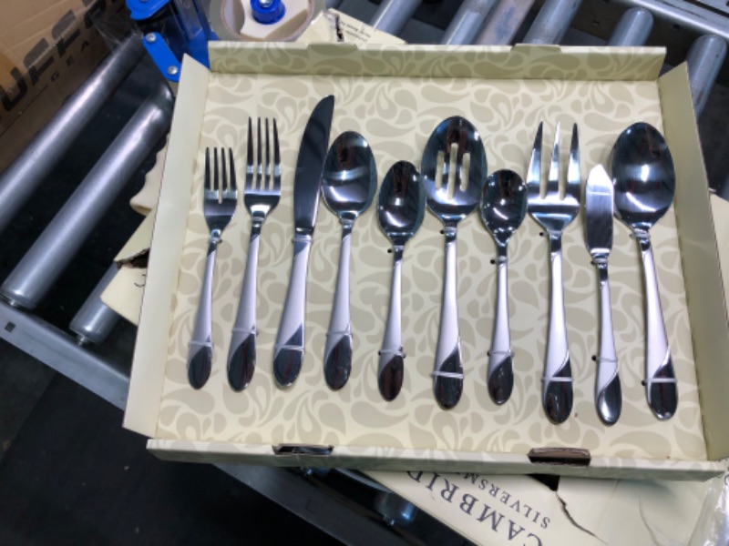 Photo 3 of Cambridge Silversmiths Swirl Sand 89-Piece Flatware Set 89 Piece