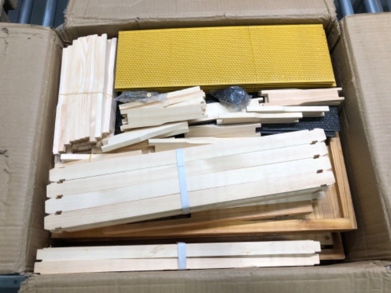 Photo 9 of 10-Frames Complete Beehive Kit, 100% Beeswax Coated Bee Hive Includes Frames and Beeswax Coated Foundation Sheet (2 Layer)